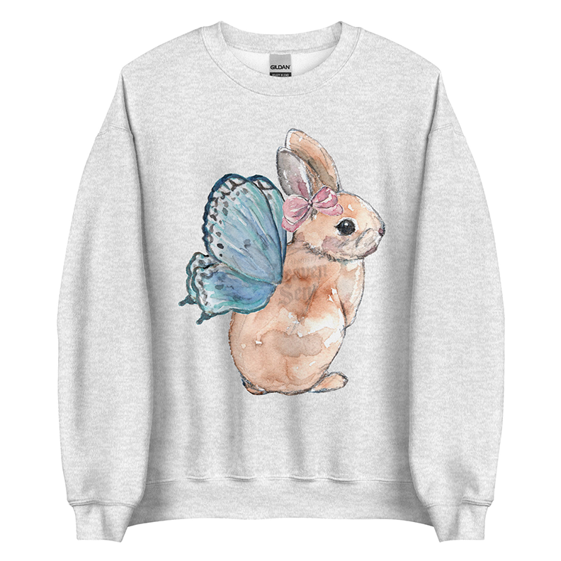 Coquette Fairy Rabbit Women’s Sweatshirt | Watercolor Bunny Art Pullover (Unisex)