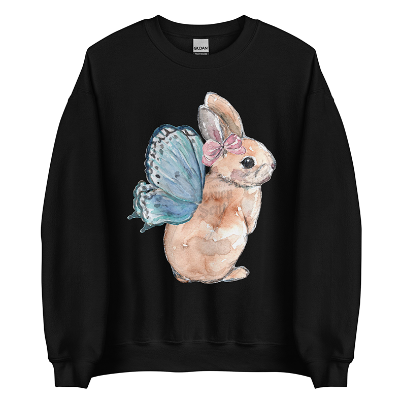 Coquette Fairy Rabbit Women’s Sweatshirt | Watercolor Bunny Art Pullover (Unisex)