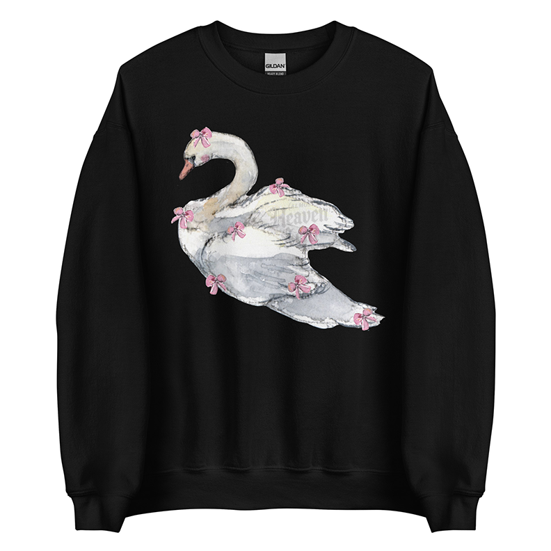 Swan Song | Coquette Swan Women’s Sweatshirt | Watercolor Swan Art Pullover (Unisex)