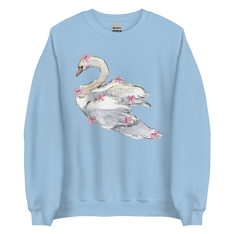 Swan Song | Coquette Swan Women’s Sweatshirt | Watercolor Swan Art Pullover (Unisex)