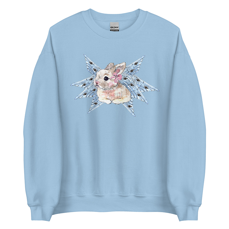 Biblically Accurate | Angel Rabbit Women’s Sweatshirt | Watercolor Bunny Art Pullover (Unisex)