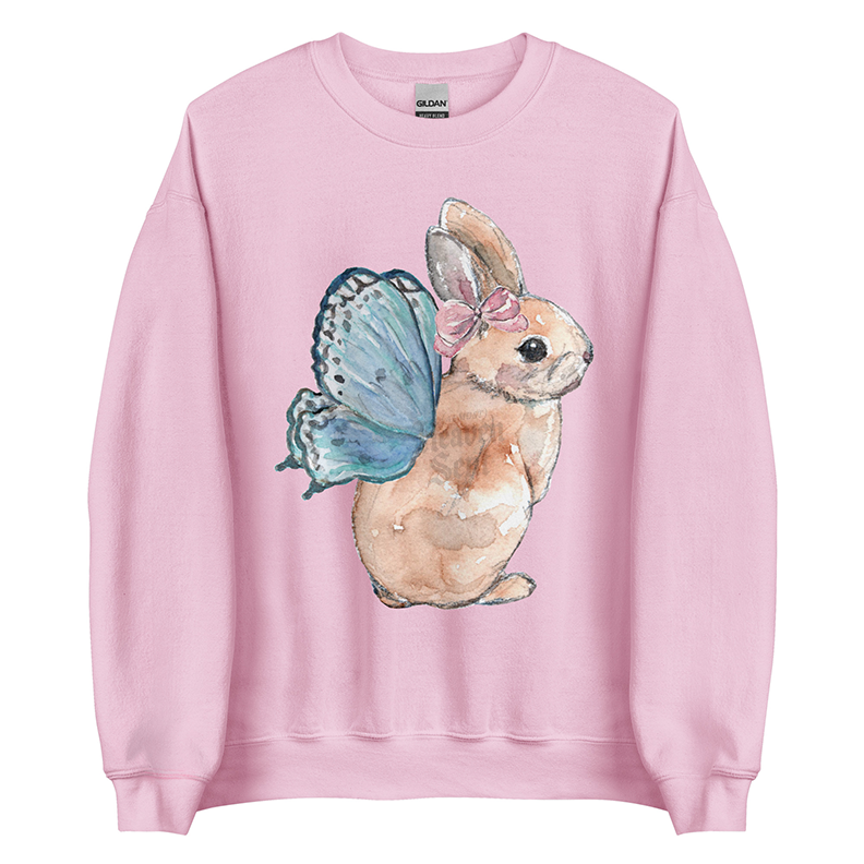 Coquette Fairy Rabbit Women’s Sweatshirt | Watercolor Bunny Art Pullover (Unisex)