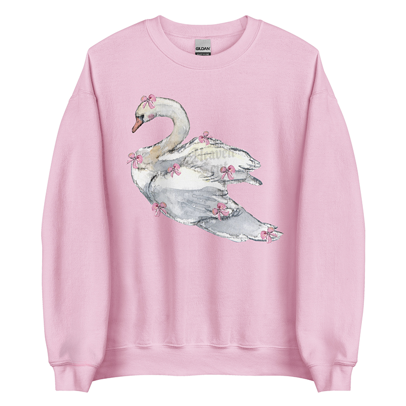 Swan Song | Coquette Swan Women’s Sweatshirt | Watercolor Swan Art Pullover (Unisex)