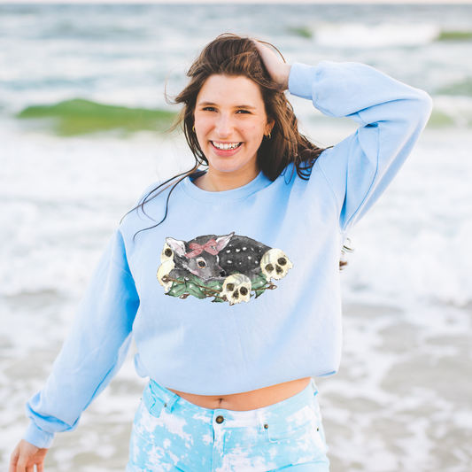 Nocturne Fawn (Black) | Coquette Fawn Women’s Sweatshirt | Watercolor Deer Art Pullover (Unisex)