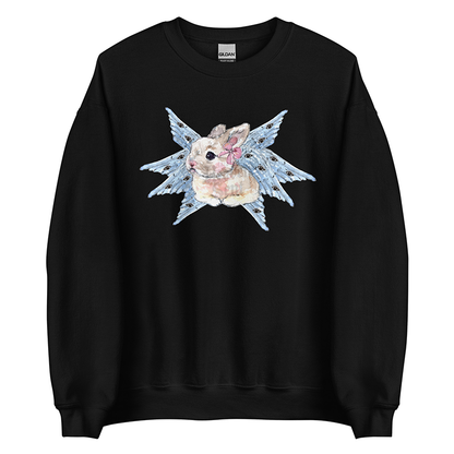 Biblically Accurate | Angel Rabbit Women’s Sweatshirt | Watercolor Bunny Art Pullover (Unisex)