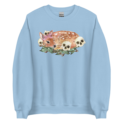 Nocturne Fawn (Tan) | Coquette Fawn Women’s Sweatshirt | Watercolor Deer Art Pullover (Unisex)